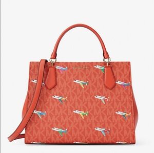 Michael Kors Marilyn Medium Printed Signature Log Satchel